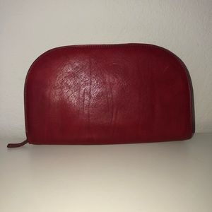 Red Leather Thick US Steerhide Clutch